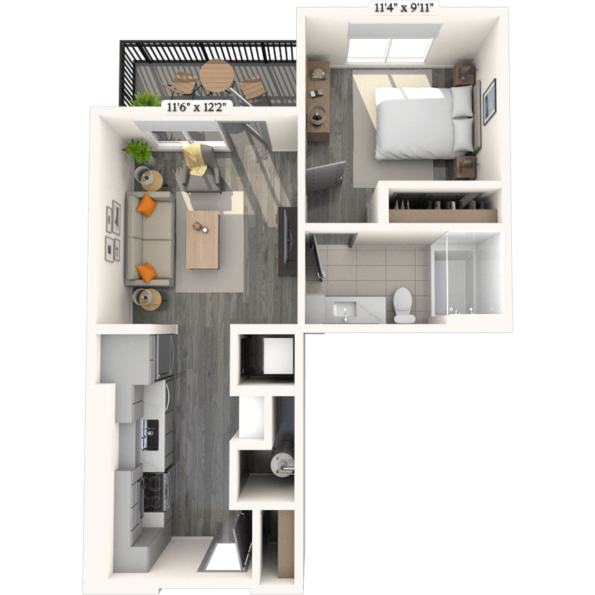 Floorplan image of unit 621