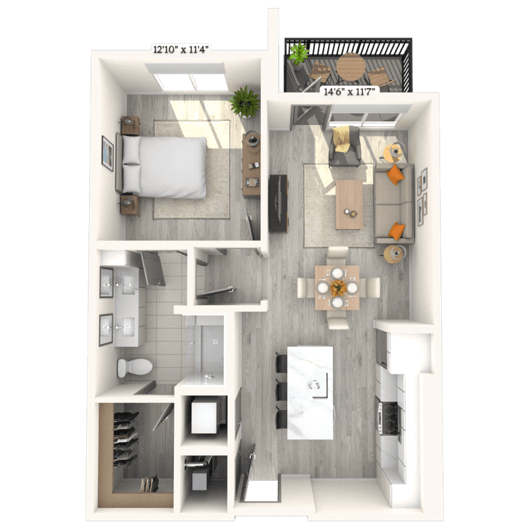 Floorplan image of unit 704