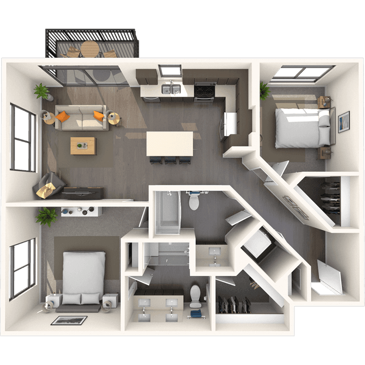 Floorplan image of unit C-122