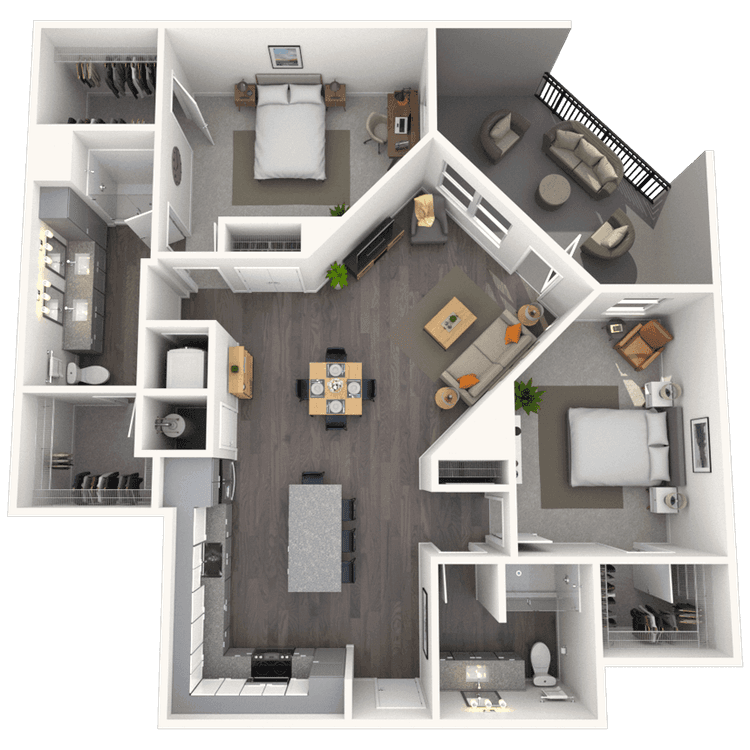 Floorplan image of unit 2206