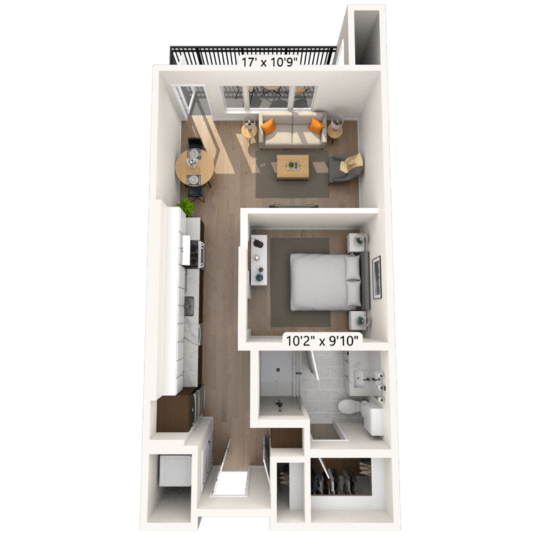 Floorplan image of unit II E-418