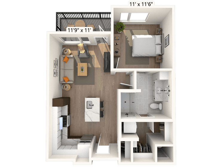 Floorplan image of unit II F-406