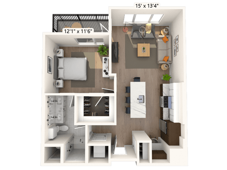 Floorplan image of unit II E-511