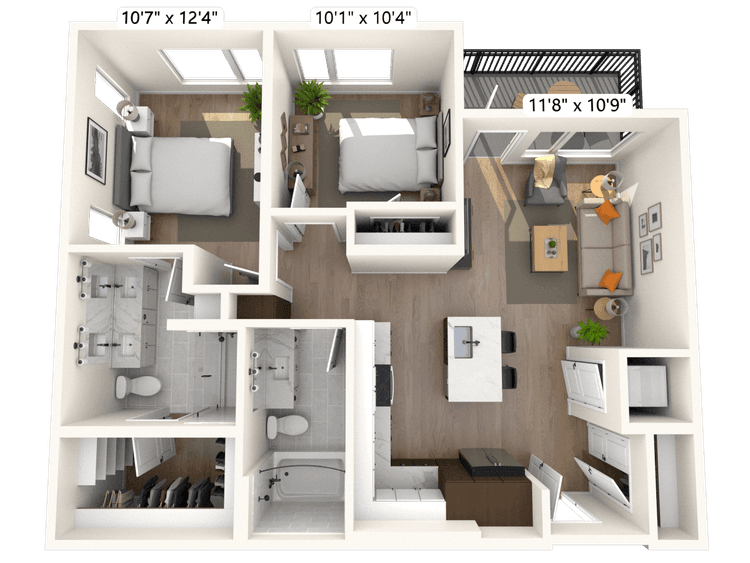 Floorplan image of unit II F-409