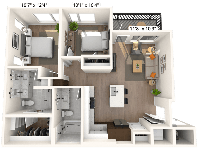 Floorplan image of unit II E-420