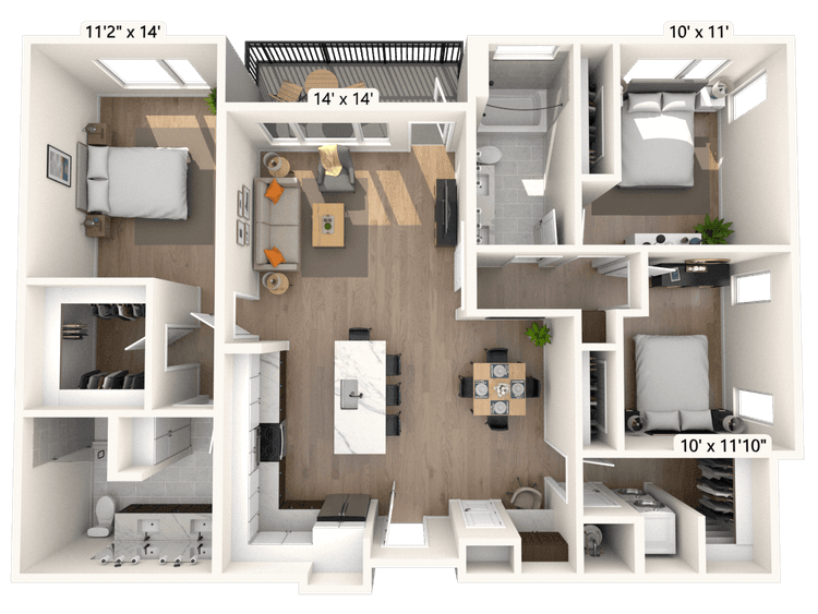 Floorplan image of unit II F-315