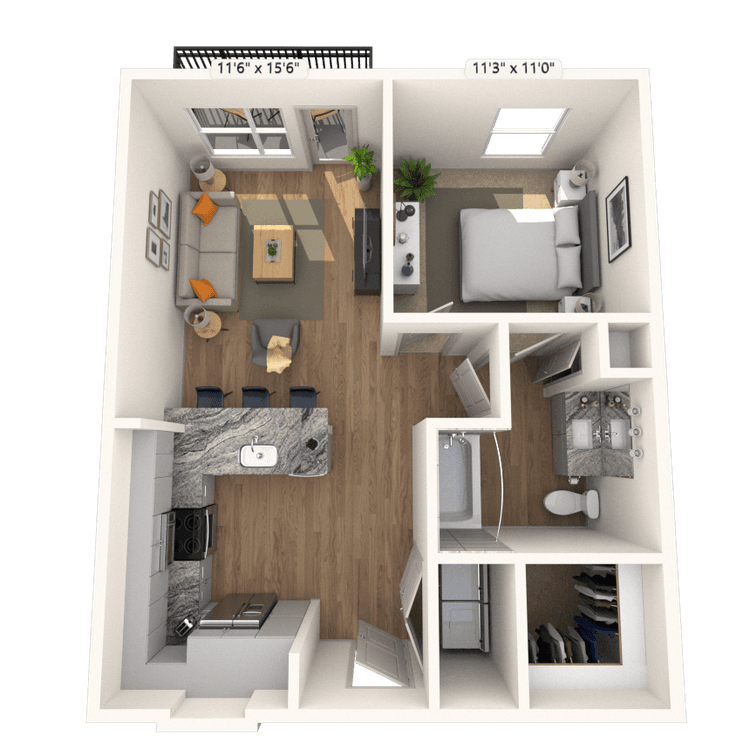 Floorplan image of unit 2115