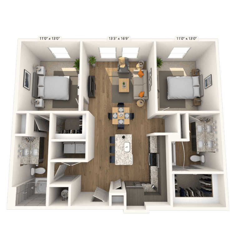 Floorplan image of unit 1205
