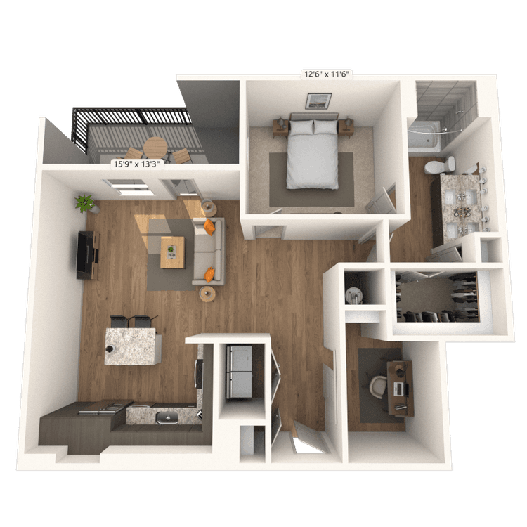 Floorplan image of unit 1220
