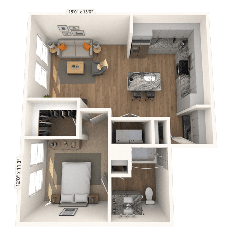 Floorplan image of unit 1537