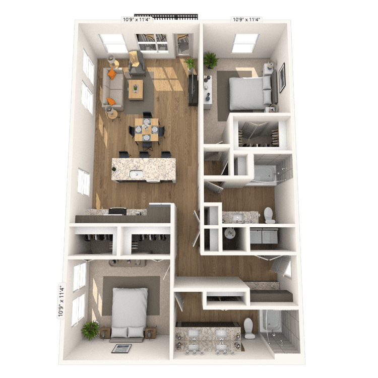 Floorplan image of unit 2227