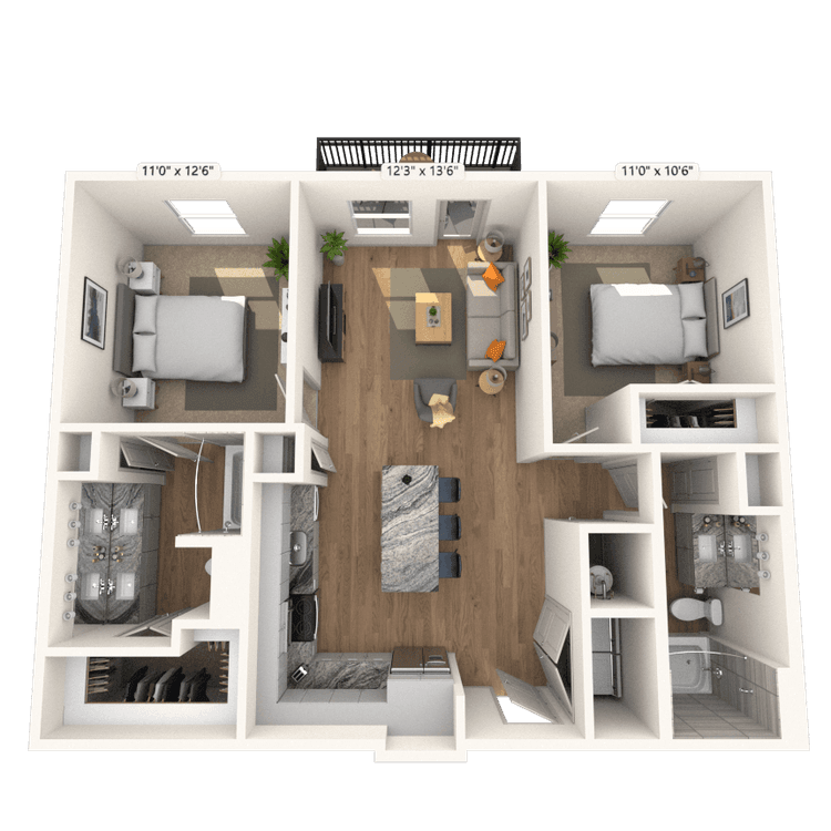 Floorplan image of unit 2502