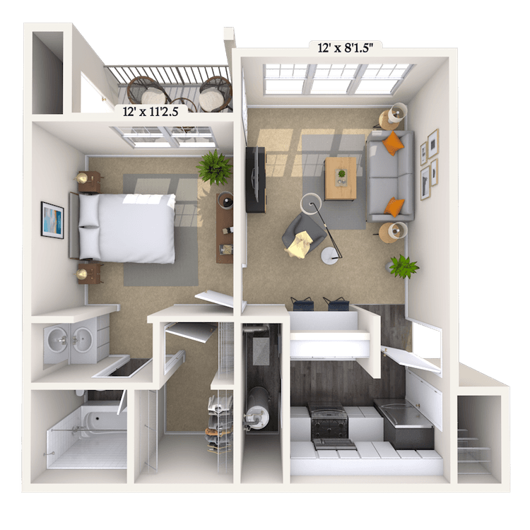 Floorplan image of unit 507