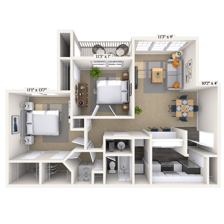 Floorplan image of unit 1915