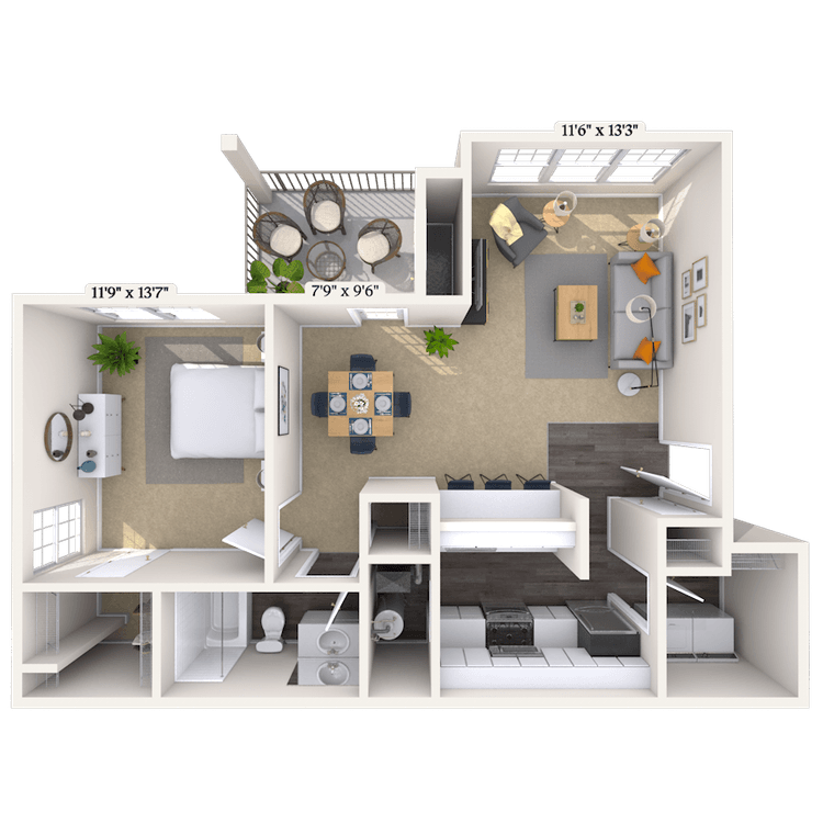 Floorplan image of unit 722