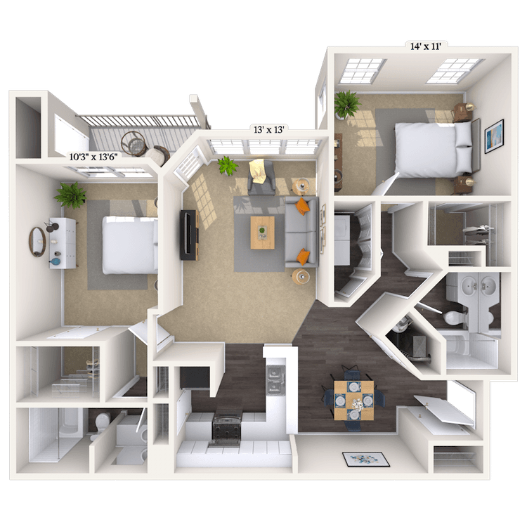 Floorplan image of unit 2122