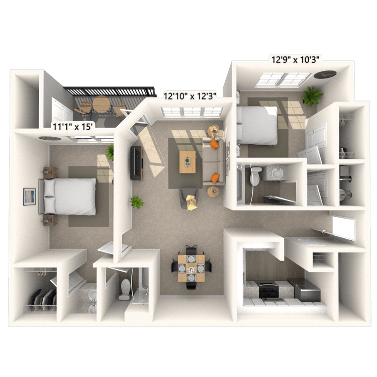 Floorplan image of unit 1618