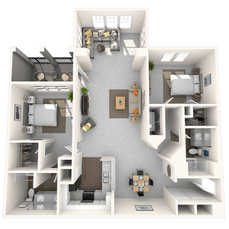 Floorplan image of unit 714