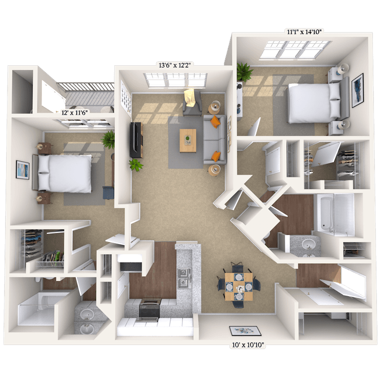 Floorplan image of unit 607