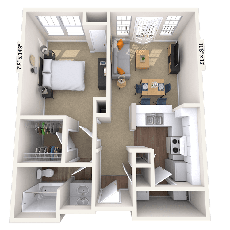 Floorplan image of unit 1001