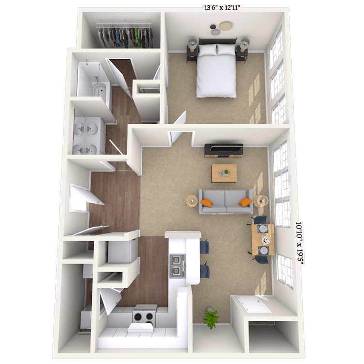 Floorplan image of unit 1045