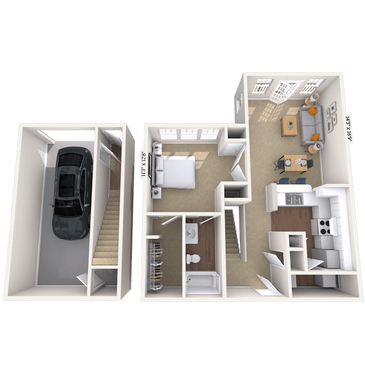 Floorplan image of unit 1107