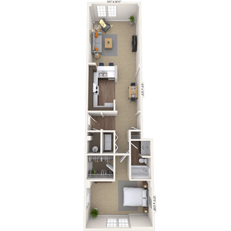 Floorplan image of unit 209