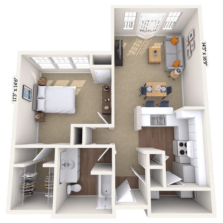 Floorplan image of unit 210