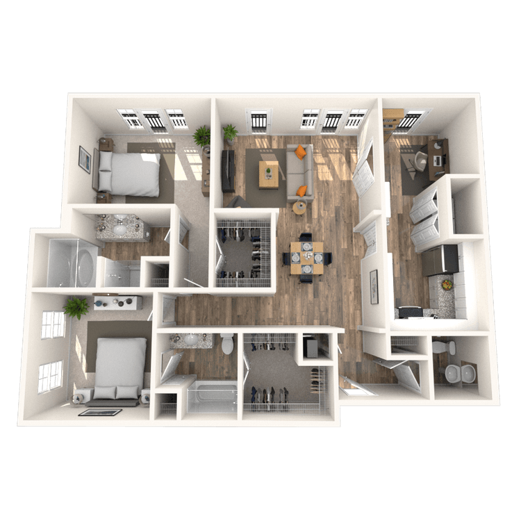 Floorplan image of unit 2304