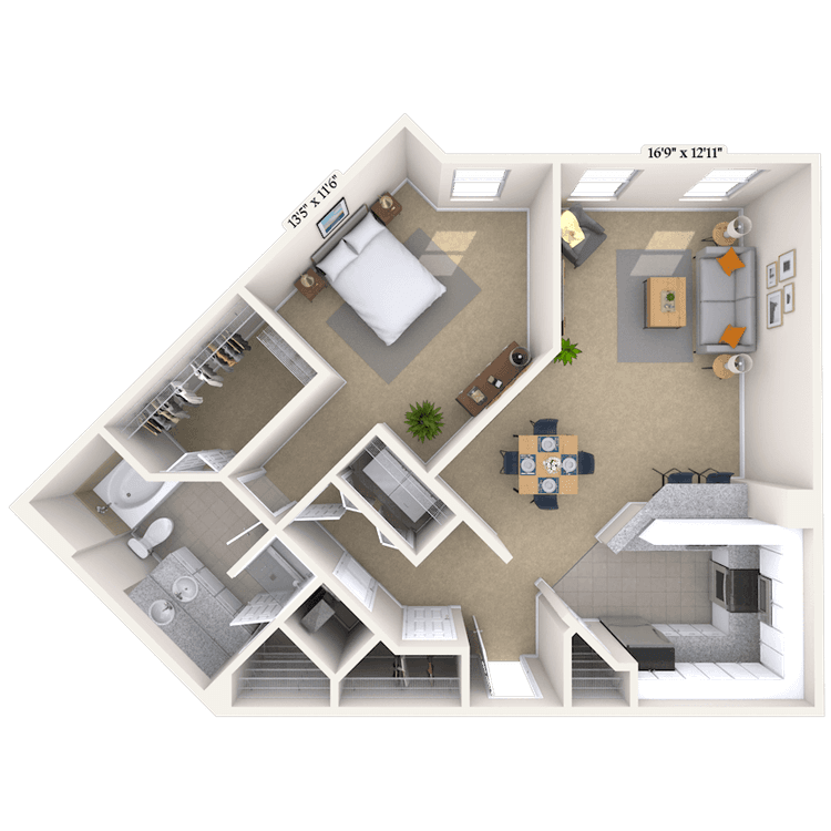 Floorplan image of unit 1214
