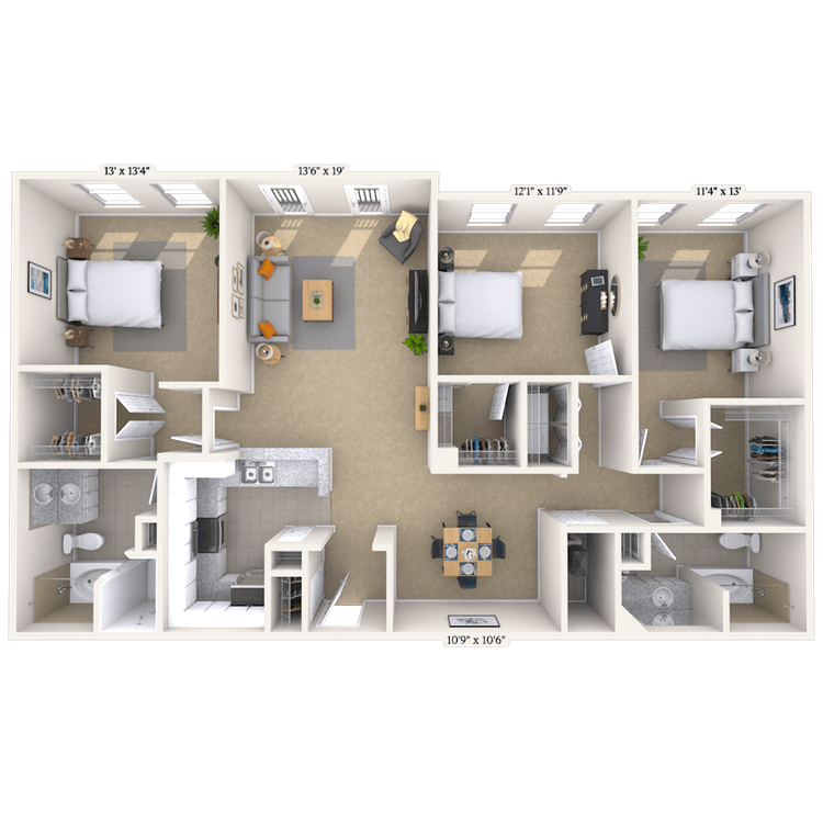 Floorplan image of unit 1224