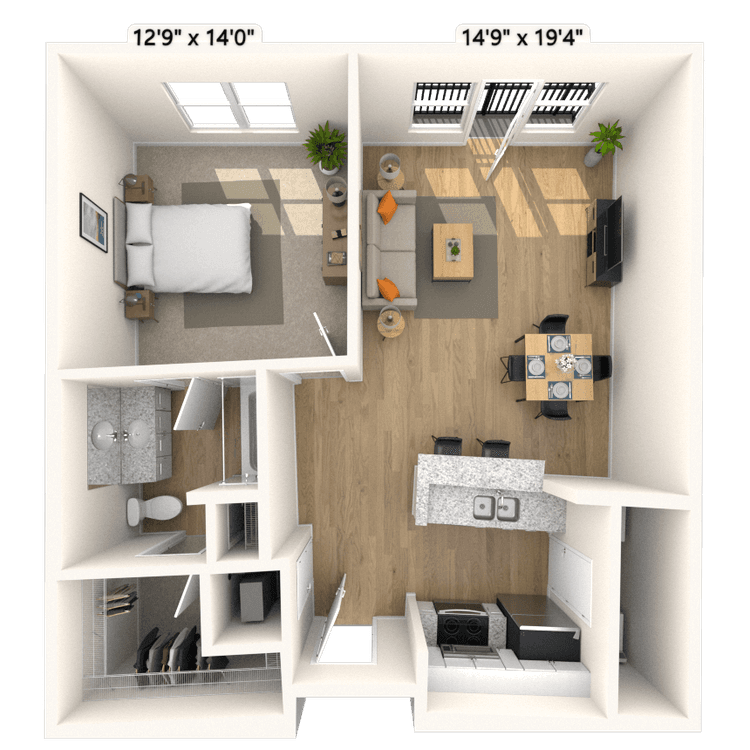 Floorplan image of unit 1247P2