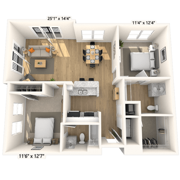 Floorplan image of unit 1254P2