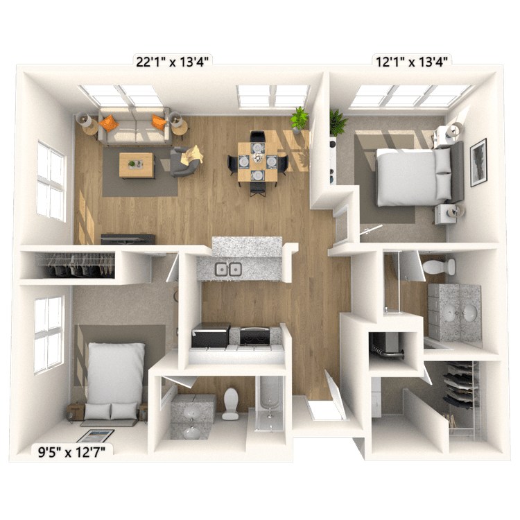 Floorplan image of unit 1405P2