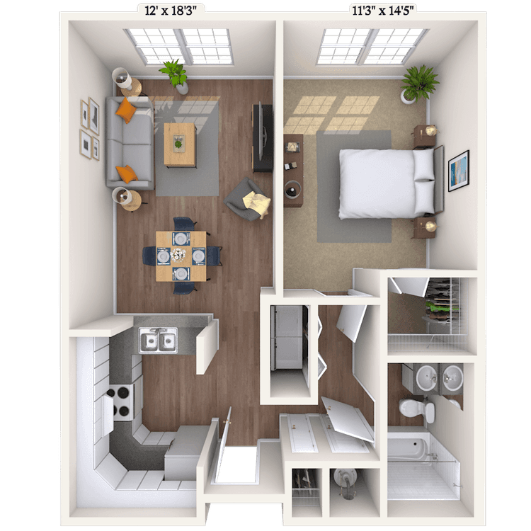 Floorplan image of unit 1214