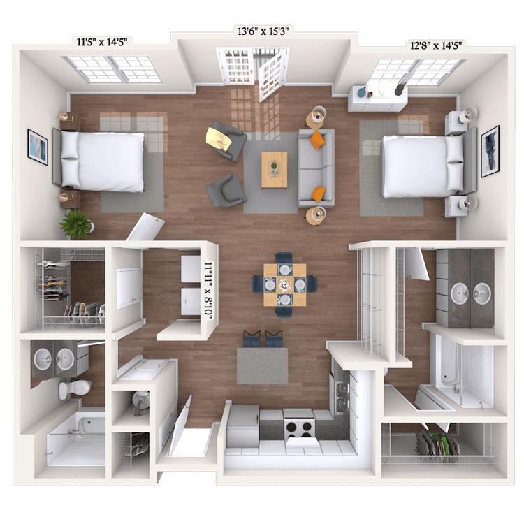 Floorplan image of unit 1405