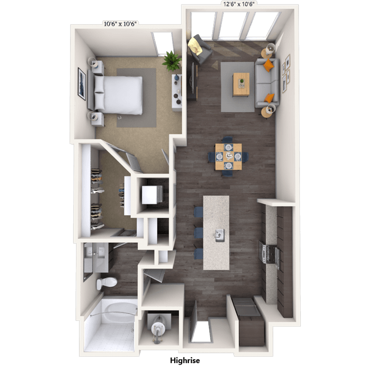 Floorplan image of unit 1416