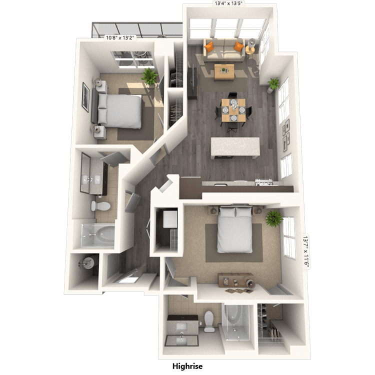 Floorplan image of unit 2218