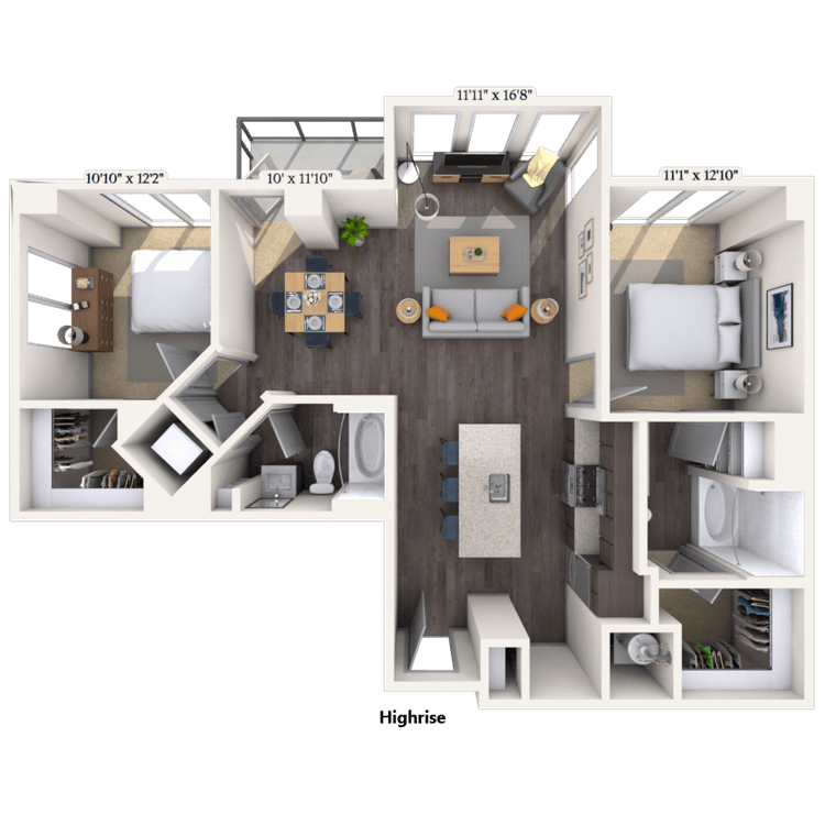 Floorplan image of unit 1501