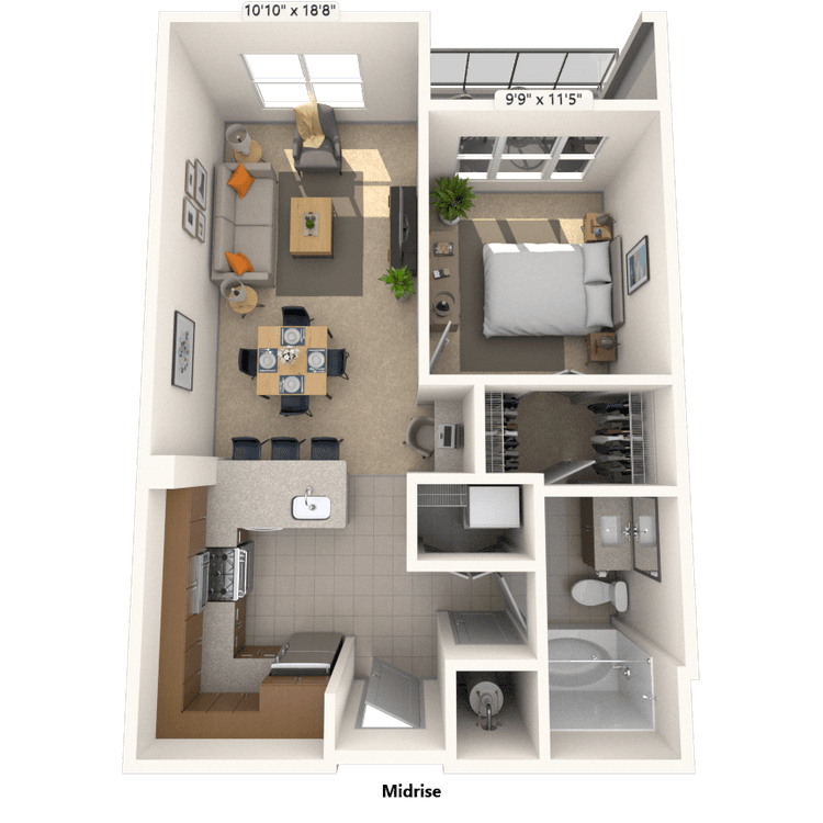 Floorplan image of unit 618