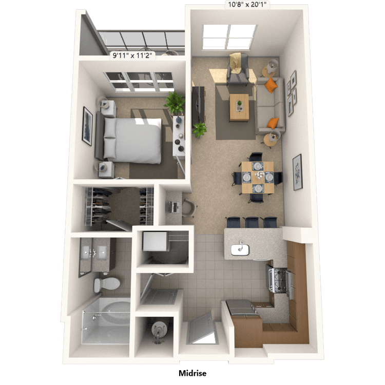 Floorplan image of unit 458