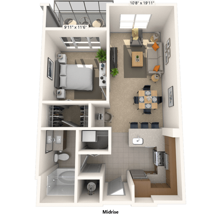 Floorplan image of unit 256