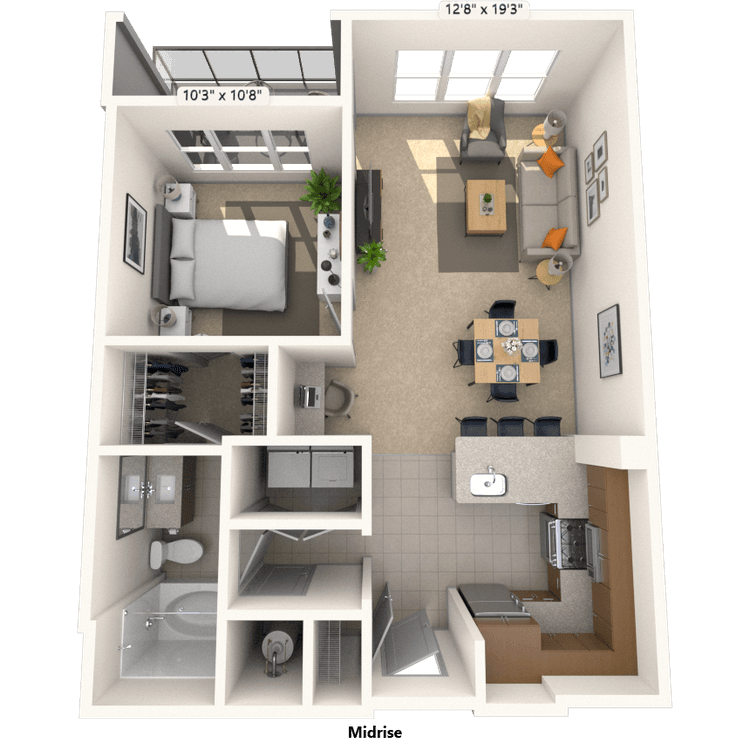 Floorplan image of unit 555