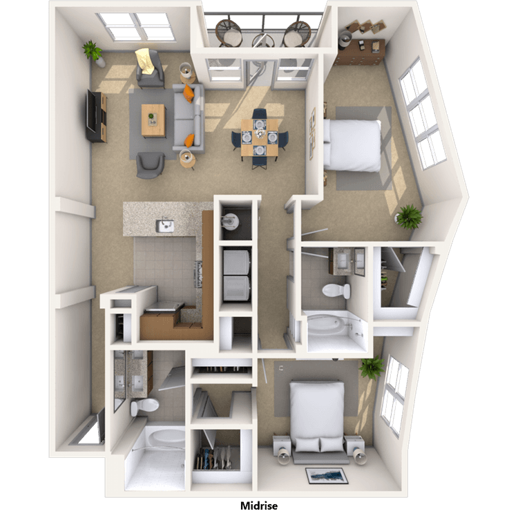 Floorplan image of unit 628