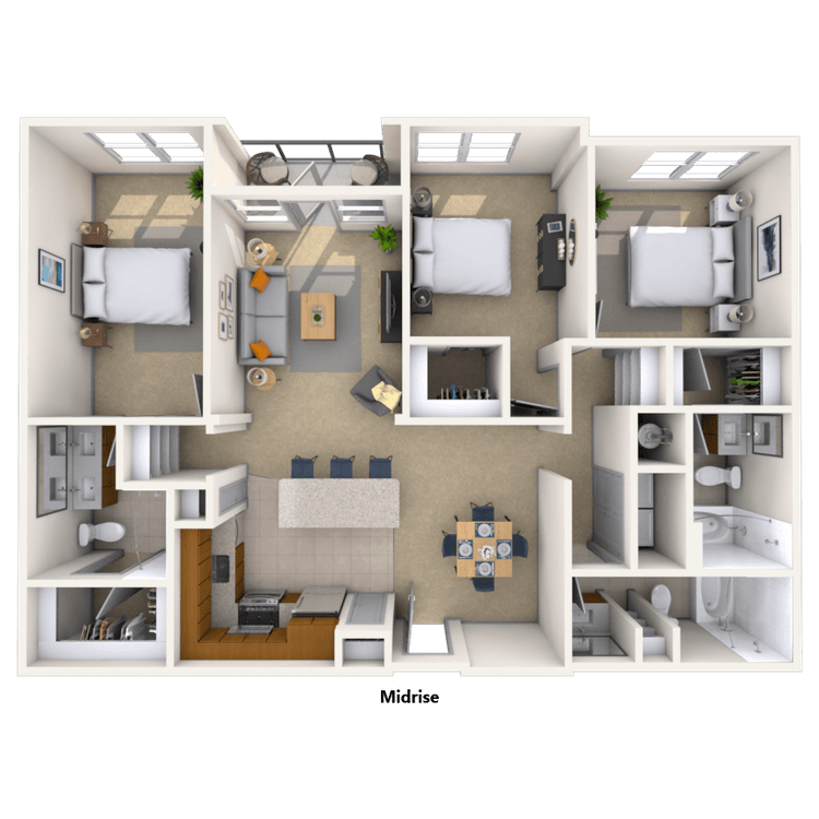 Floorplan image of unit 417