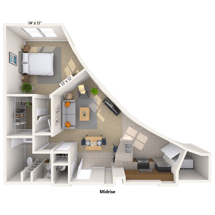 Floorplan image of unit 460