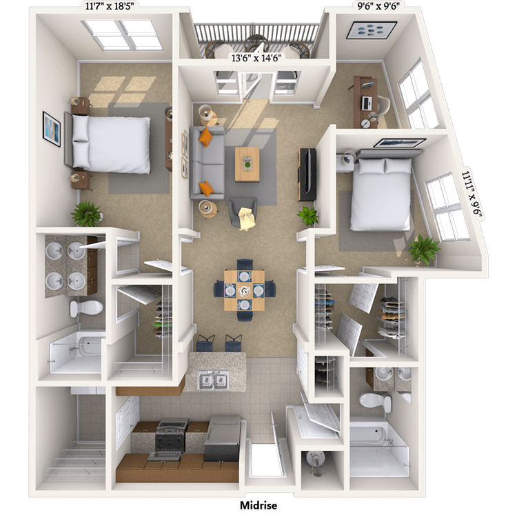 Floorplan image of unit 501