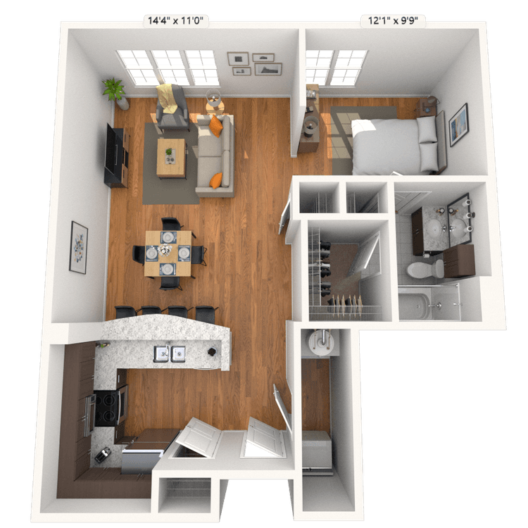 Floorplan image of unit 1419