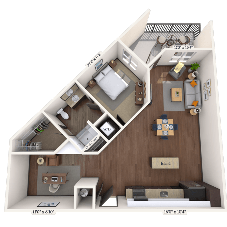 Floorplan image of unit 228