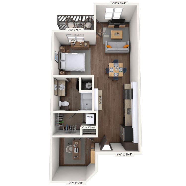 Floorplan image of unit 211